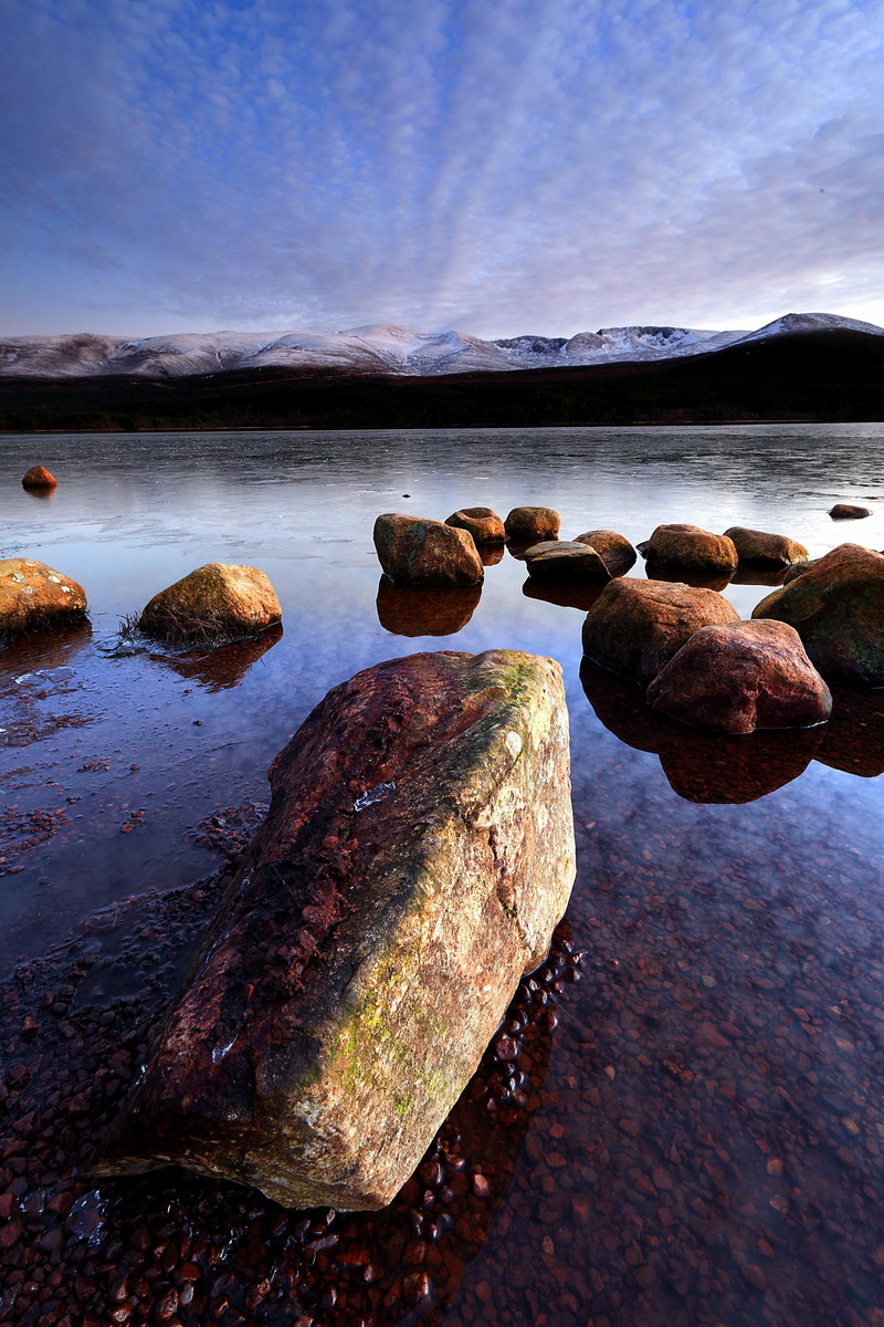 skies, Highlands, 2K, white cloud, Cairngorm, Scotland, Loch Morlich, water, blue skies, sea, highlands, loch, stone - Object, rock - Object, white, nature