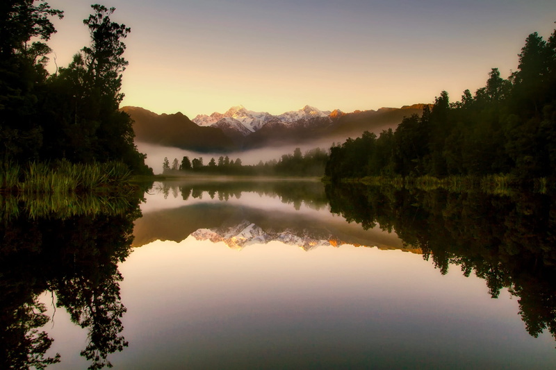 sunrise, countryside, tranquil Scene, reflections, waterfront, sky, trees, pine, beauty In Nature, tree, background, landscapes, nature, water, 1080P