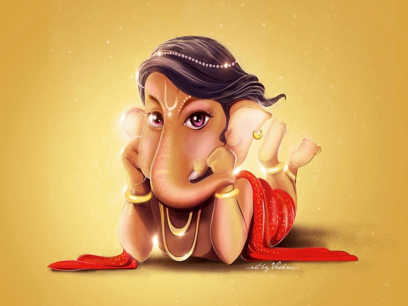 digital composite, beauty, young women, colored background, women, portrait, Painting, close-up, Ganesha, human face, females, human body part, young adult