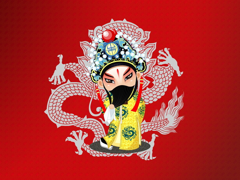beijing opera, beautiful, architecture, one Person, illustration, ganesha, crown, front view, females, elegance, east Asian Culture, vector, decoration