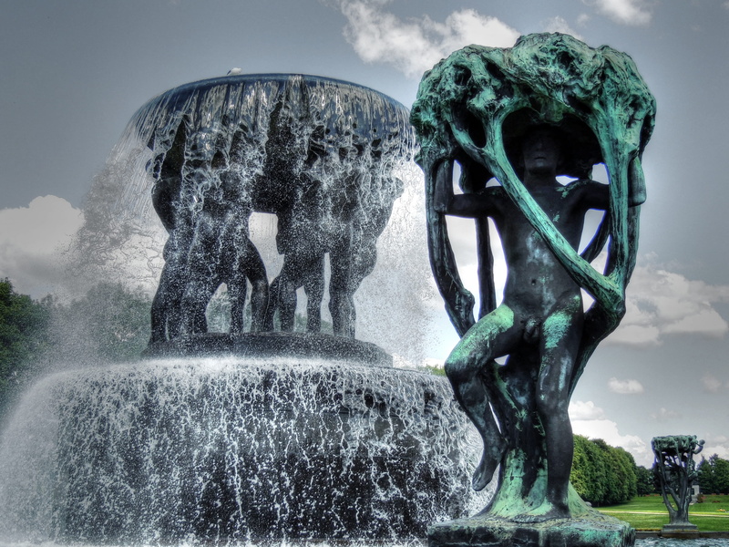 flowing, motion, representation, Vigeland, statue, falling water, Image, Park, creativity, Gustav, vigeland, gustav, art and craft, no people, human representation