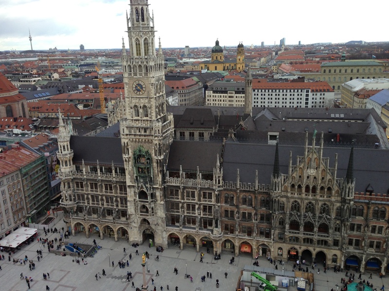 town hall, cityscape, marienplatz, large group of people, group of people, aerial View, residential district, tourism, urban Scene, travel destinations