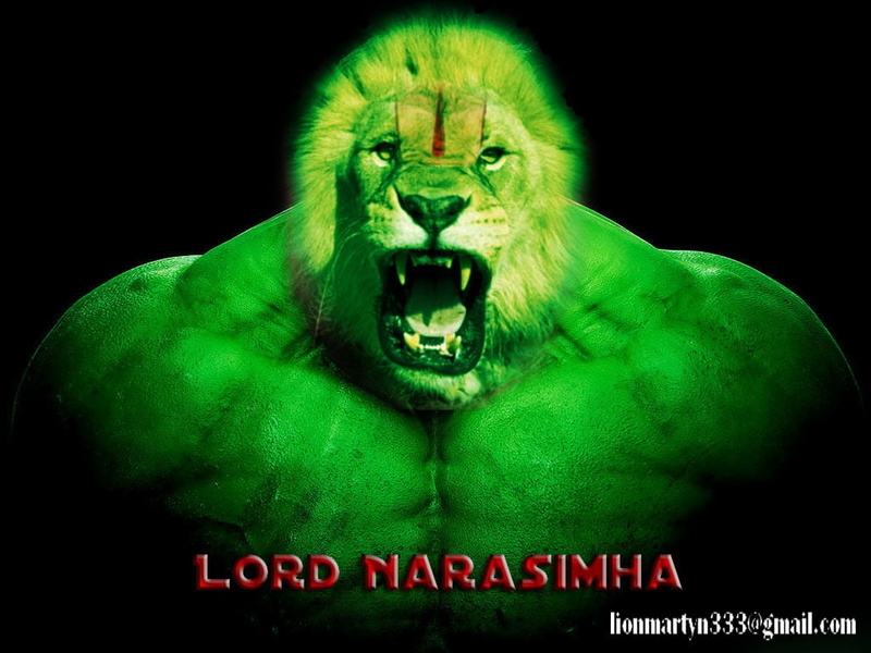 Gods, entertainment, Pics, Lord Narasimh, Lion, narasimha, art, lord, 480P, hd