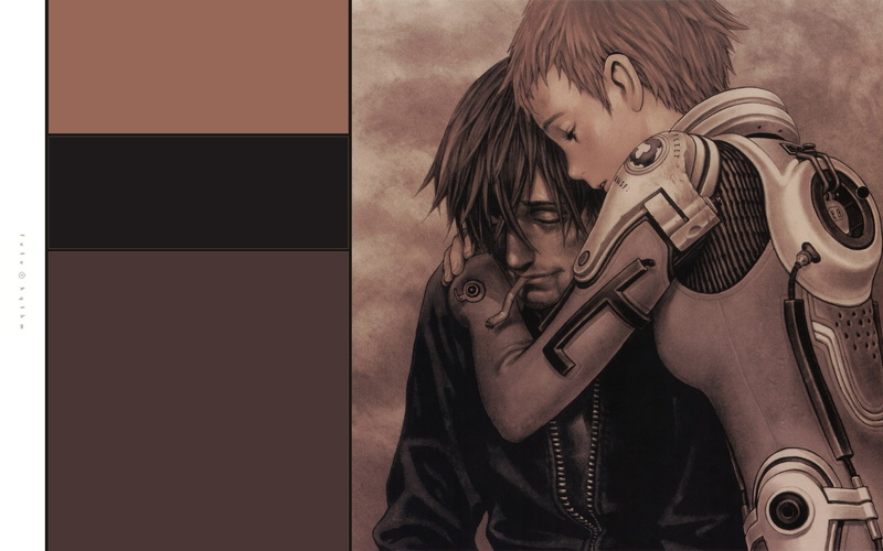 original characters, men, young men, Blue Submarine No. 6, lifestyles, weapon, real people, two people, gun, people, males, Kino Mayumi, music, holding