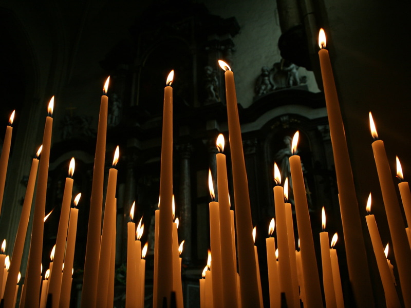 no people, belief, white, flame, illuminated, fire, taper, lighting equipment, religion, indoors, built structure, 720P, low angle view, building, spirituality
