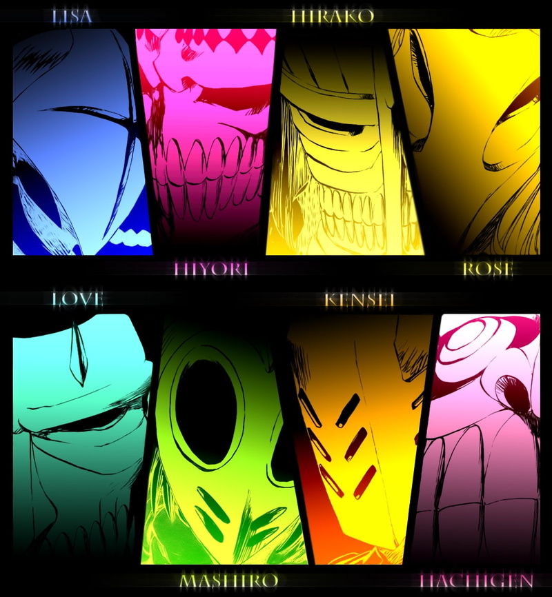 roj, shinji, hd, aikawa, vizard, hiyori, mask, kuna, kensei, love, hollow, hirako, bleach, muguruma, anime, art, 480P, sarugaki, mashiro
