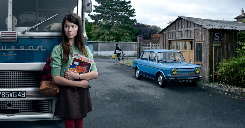 schoolgirl, vintage, 4K, car, model, women