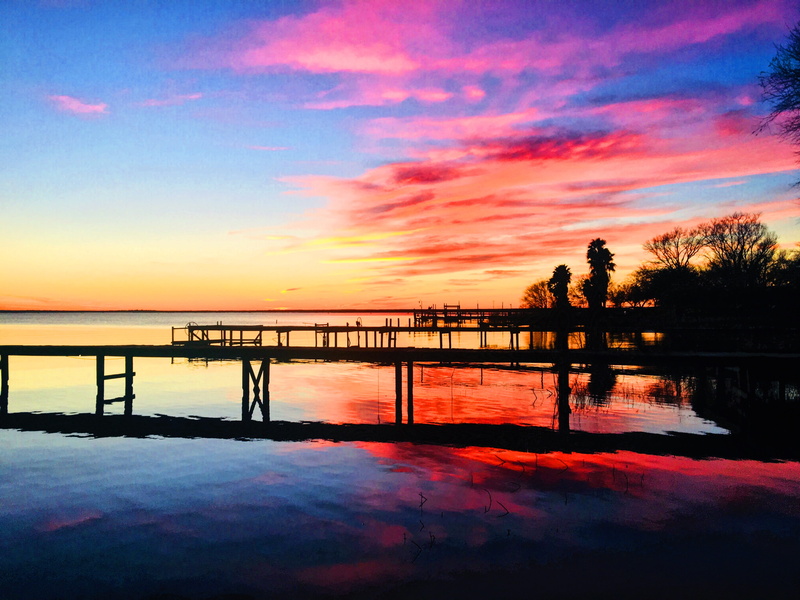 scenics - nature, reflection, lake, sky, lake corpus christi, tranquility, orange color, beauty in nature, sunset, trees, pink, sunsets, tree, tranquil scene