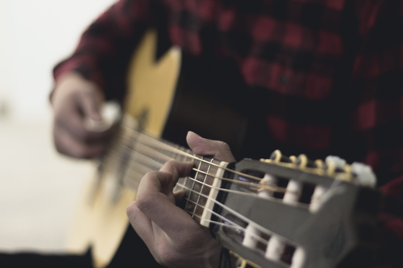 acoustic guitar, melody, song, music, rock music, flannel, musical instrument, hand, men, musical equipment, musician, holding, artist, string instrument