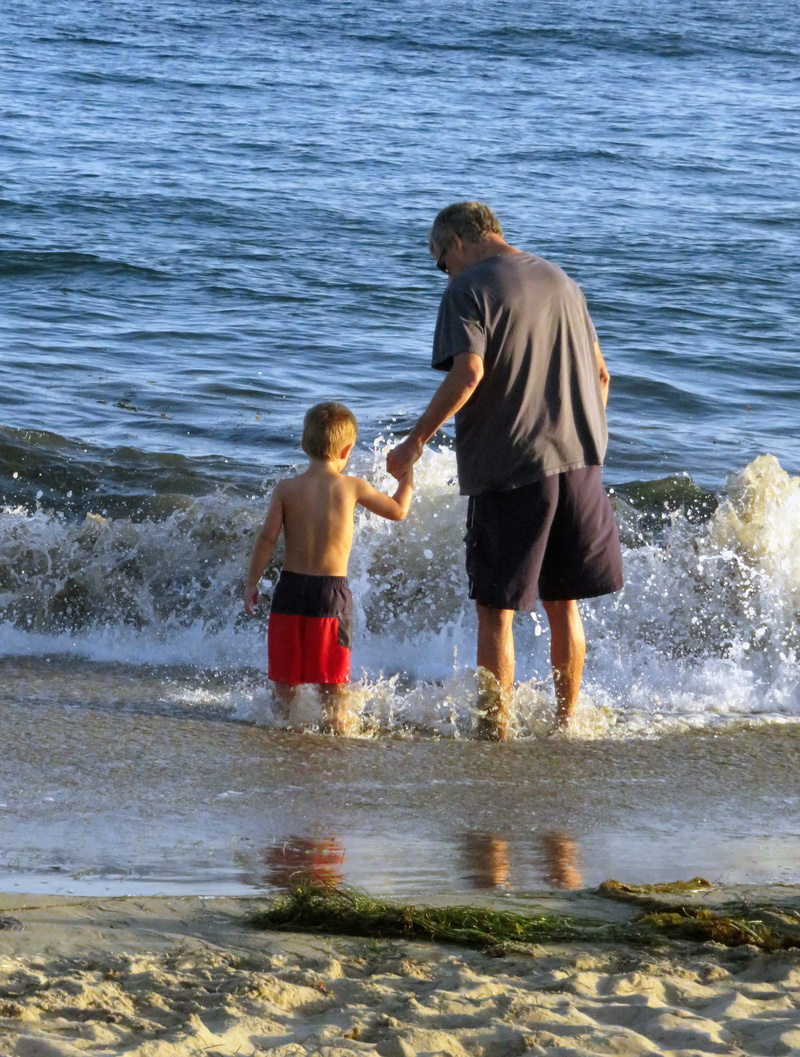 shirtless, boys, water, family, 4K, males, seaside, men, child, play, toddler, son, elder, together, love, grandma, seashore, happy, man, father, fun