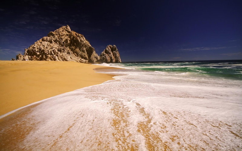 nature, breeze, tide, shore, warm, beach, 1080P, daylight, ocean, rock, indigo, sand, water, nature and land
