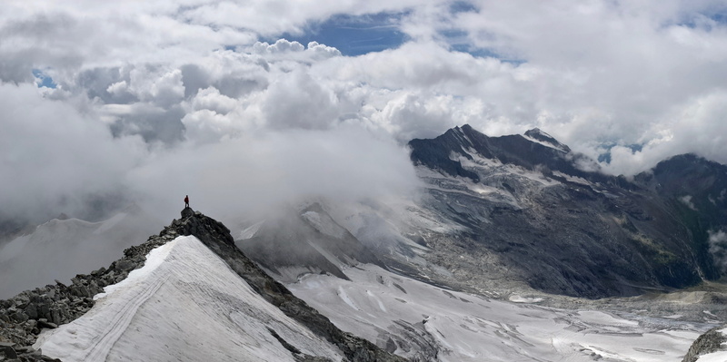 travel destinations, tand, sky, ridge, snowcapped mountain, beauty in nature, ice, Großer Möseler, top, mountains, no people, cold temperature, Gran, photography
