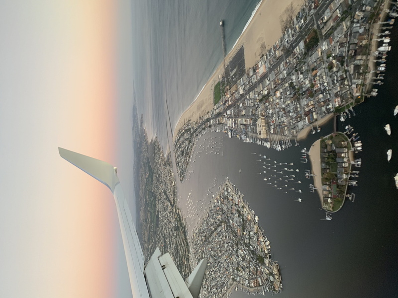 architecture, no people, aerial view, nature, air vehicle, 4K, outdoors, city, flying, mode of transportation, newport beach, transportation, water, airplane