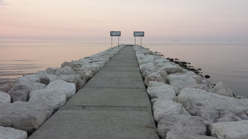 4K, rock, tranquil scene, direction, nature, horizon over water, water, breakwater, sunset, solid, groyne, the way forward, waters, scenics - nature, tranquility