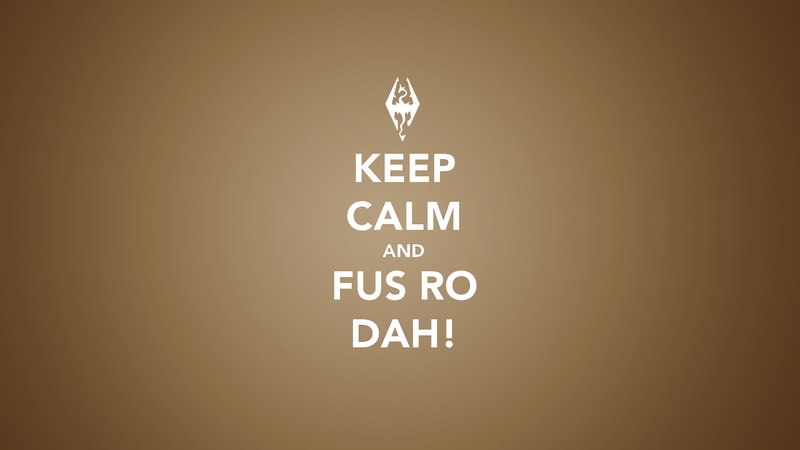 Keep Calm and..., typography, video games, The Elder Scrolls V: Skyrim, minimalism, 1080P