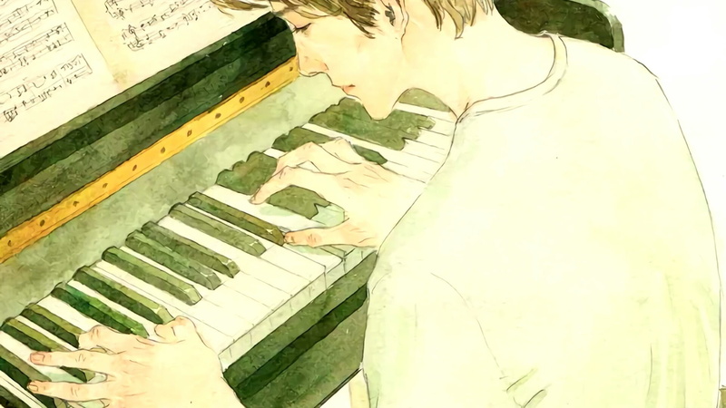 music, leisure activity, holding, one person, real people, anime boy, plant, architecture, women, high angle view, lifestyles, day, anime guy, 1080P, young adult