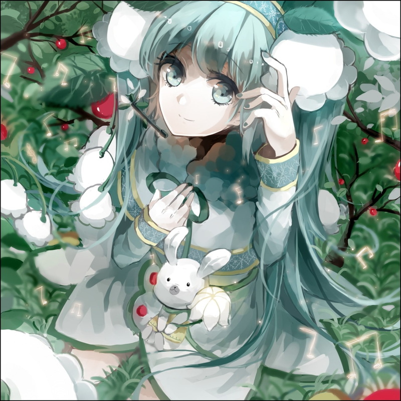 christmas, close-up, representation, white color, no people, event, twintails, christmas ornament, christmas decoration, Vocaloid, holiday - event, rabbits