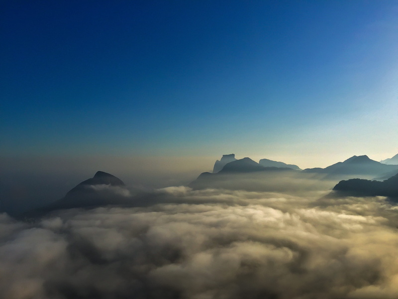 nature, tranquility, 2K, scenics - nature, mountain peak, tranquil scene, sky, idyllic, day, non-urban scene, fog, remote, south america, mountain range