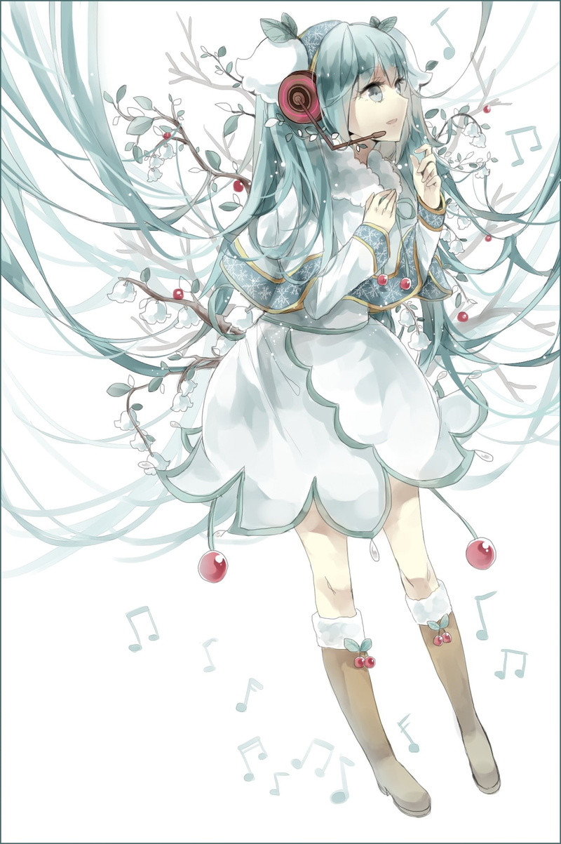 abstract, musical notes, hairstyle, headphones, anime, anime girls, full length, complexity, women, hair, decoration, indoors, ribbon, 1080P, studio shot
