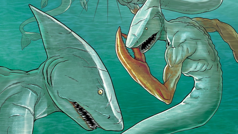 no people, nautical vessel, indoors, wood - material, nature, animals in the wild, vertebrate, creativity, green color, God Is Dead (Comics), day, sea