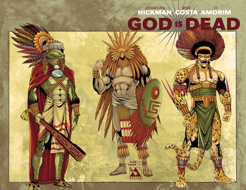 1080P, craft, outdoors, day, representation, God Is Dead, God Is Dead (Comics), Comics, communication, history, non-western script, art and craft, built structure