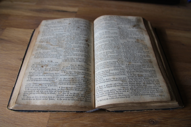 fraktur, expertise, religion, wood - material, bible, spirituality, page, belief, 5K, text, german, table, high angle view, communication, antique, arts culture and entertainment