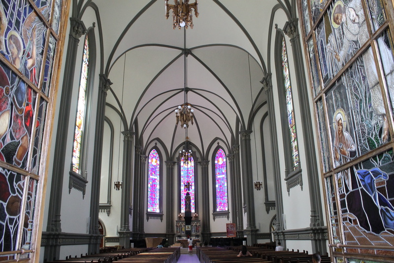 church, ceiling, place of worship, window, stained, history, holy spirit, Stained Glass, famous Place, belief, glass, brazil, catholicism, gothic Style