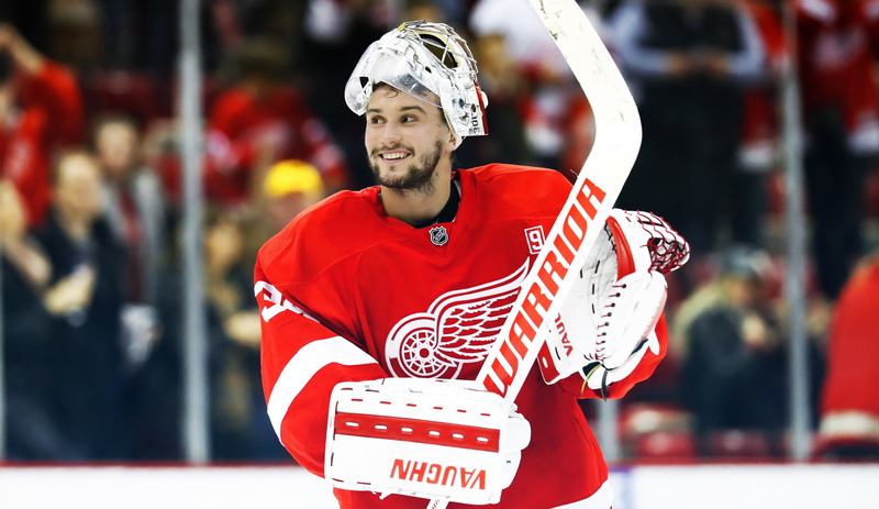 Players, Equipment, Detroit Red Wings, Athlete, The game, 4K, Petr Mrazek, Mrazek, The Detroit Red Wings, National Hockey League, Ice, Hockey League, NHL