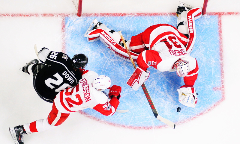 Players, Nick Dowd, Los Angeles, National Hockey League, Hockey League, Jared Coreau, The Detroit Red Wings, Ice, Coreau, Athletes, Detroit, Detroit Red Wings