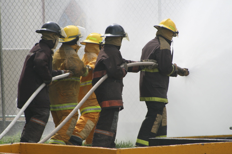 safety, firefighter, hose, helmet, fire hose, government, protection, rescue worker, outdoors, brigades, clothing, group of people, men, cooperation, accidents and disasters