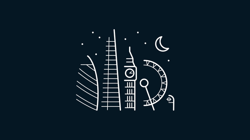 moon, United Kingdom, artwork, simple background, monument, Big Ben, architecture, 1080P, London, minimalism, digital art, stars, 30 St Mary Axe, building