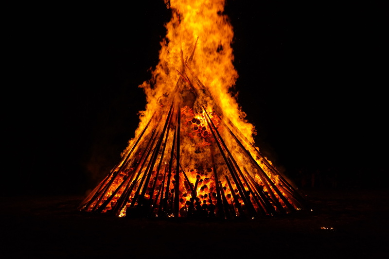 red, summer solstice, nature, 5K, outdoors, fire, yellow, st johns day, sun, no people, los day, orange color, midsummer, john day, evolutionary, celebration