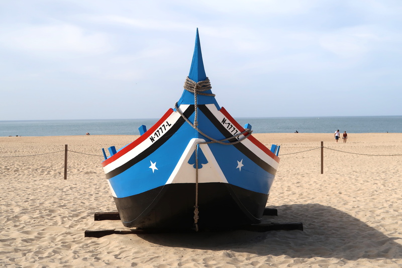 day, mode of transportation, sand, sky, horizon over water, transportation, traditional, nazaré, sea, horizon, cloud - sky, scenics - nature, land, incidental people