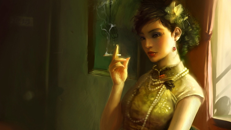 x, art, graphis, people, hd, hot, japanese, models, smoking, 1080P, girls, women