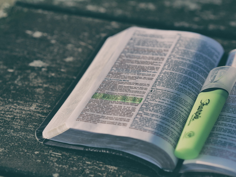 western script, bible, close-up, publication, white, 4K, lighted, table, paper, marker, day, highlight, indoors, still life, communication, top, text