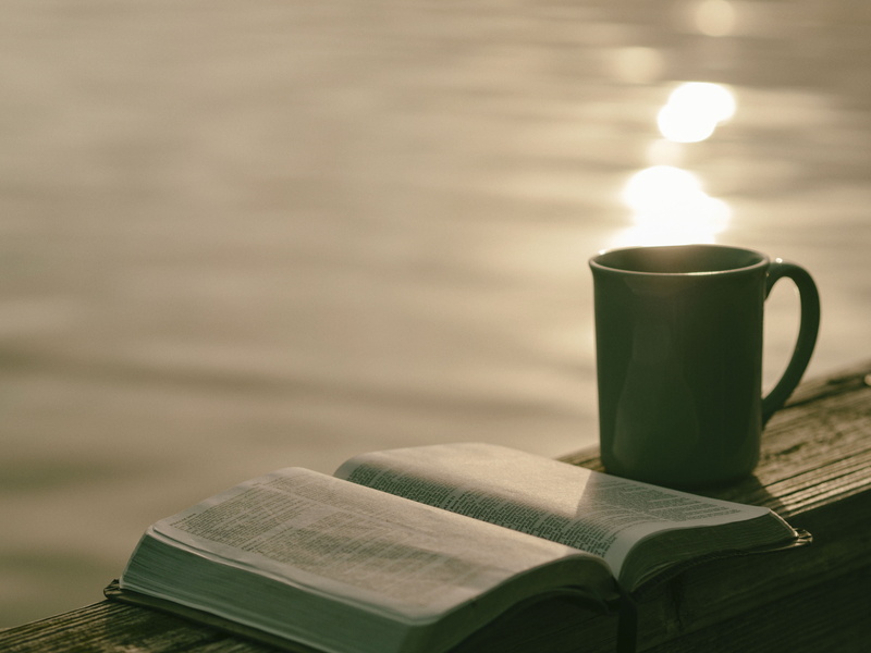table, pages, no people, open, nature, sheet, drink, coffee, sun, literature, beside, book, religion, 4K, mug, chapter, refreshment, publication, cup