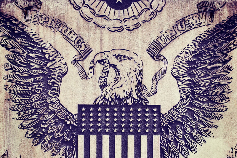 eagle, wings, creativity, seattle, nation, usa, indoors, human representation, built structure, no people, religion, pattern, art and craft, mural, patriotism