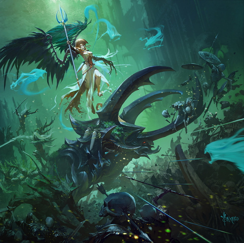 Beetle, 720P, Bayard Wu, armor, war, drawing, wings, women, skeleton