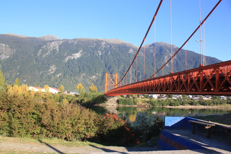 travel destinations, transportation, bridge - man made structure, beauty in nature, mountain range, architecture, outdoors, sky, aisén, river, 4K, built structure