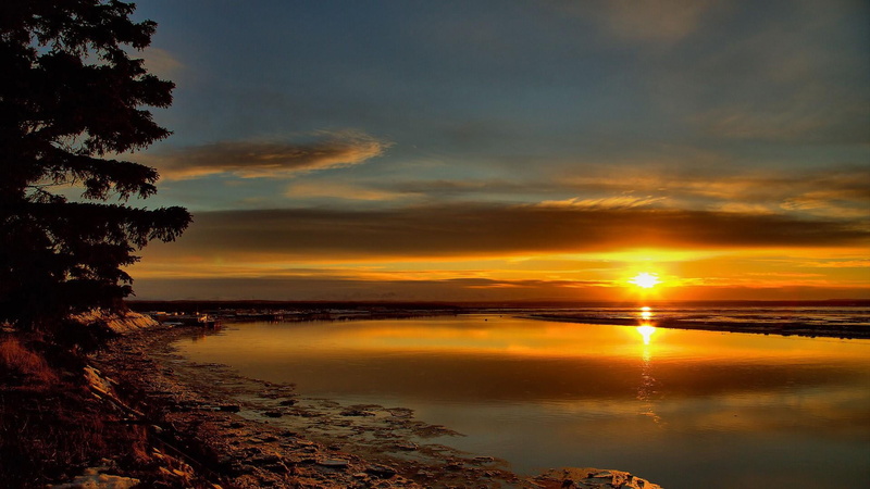 sunlight, alaska, kenai, outdoors, calm, nature, tranquil scene, tranquility, horizon, reflection, kenai river, sea, sun, non-urban scene, idyllic, sunset