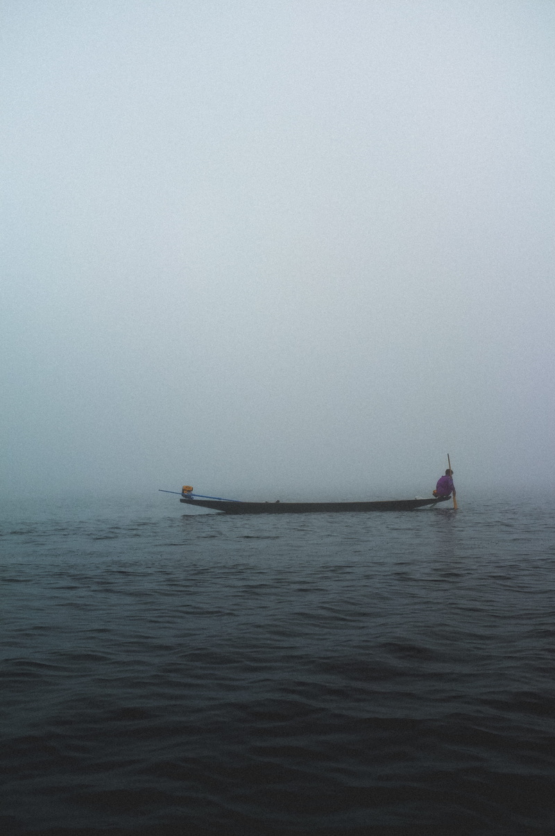 travel, fishing, sky, autumn, tranquil scene, nature, transportation, day, myanmar (burma), water, outdoors, burma, mode of transportation, horizon over water