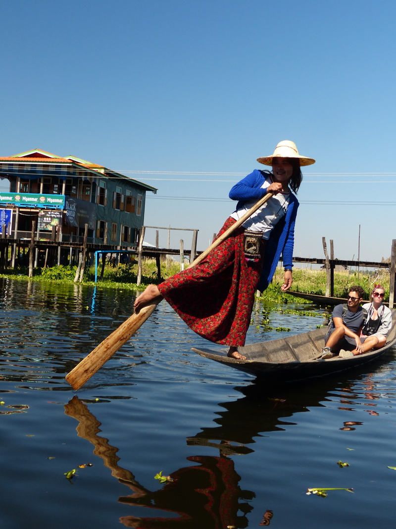 waterfront, mode of transportation, single-leg-rowers, men, nautical vessel, lifestyles, transportation, myanmar, burma, canal, traditional, water, outdoors