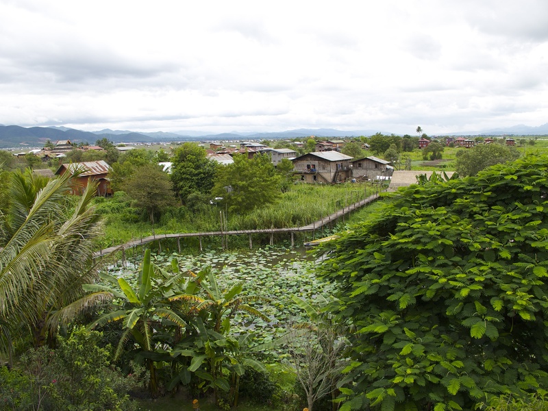 cloud - sky, building, green color, landscape, no people, architecture, growth, burma, building exterior, high angle view, house, day, nature, 2K, residential district