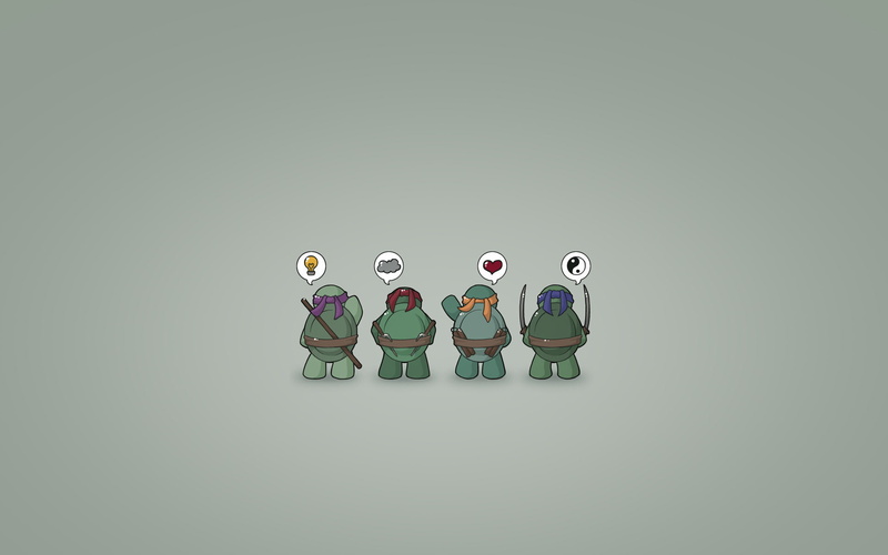 tmnt, thoughts, cloud, 1080P, Donatello, Yin-Yang, Rafael, Leonardo, Raphael, Teenage Mutant Ninja Turtles, Michelangelo, heart, the idea