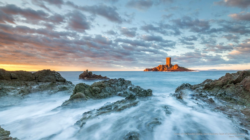 saint, 2K, dramont, golden, island, france, tower, raphael, Europe, cape