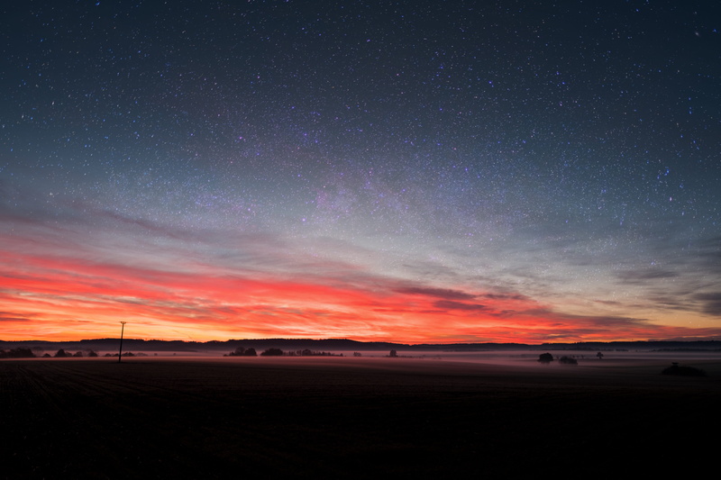 beauty in nature, view, star - space, starry, scenics - nature, sky, cloud - sky, no people, grass field, scenic, dusk, night, grassland