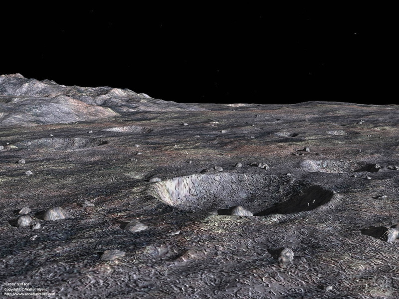 ceres, art, black, space, sky, moons, hd, crater, surface, 720P, black sky, Moon