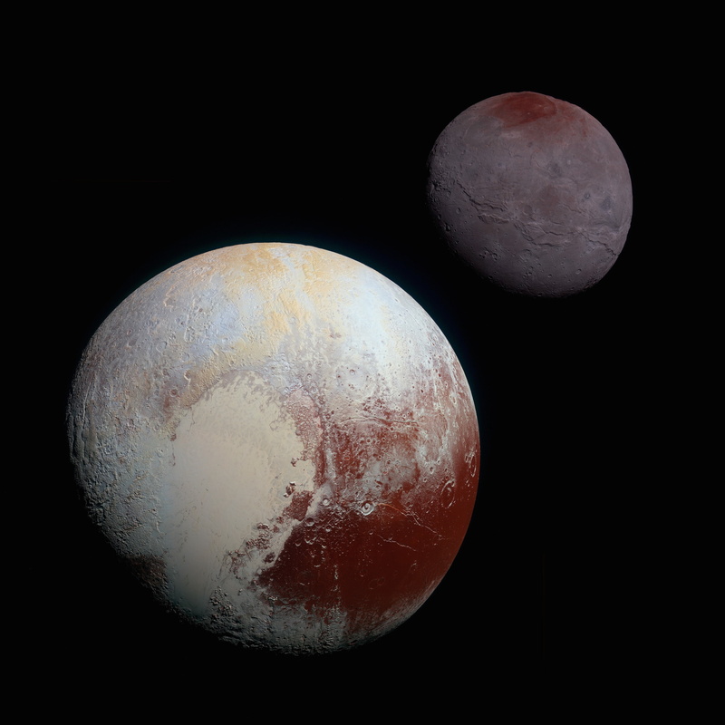 moon, geometric shape, night, digital composite, shape, moon surface, 2K, red, solar system, full moon, eclipse, space, no people, black background, Charon