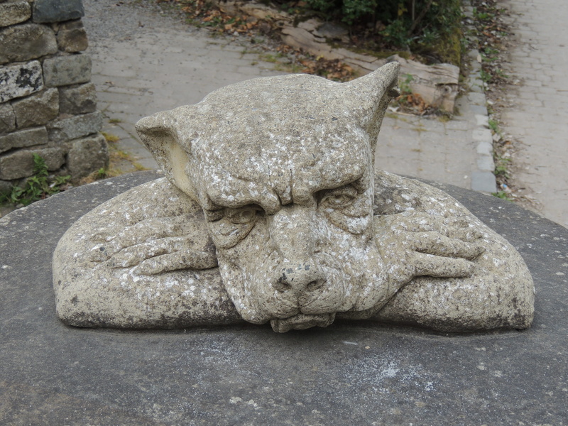 day, wall - building feature, representation, old, solid, no people, coverham, animal, carving - craft product, craft, stone, wall, stone wall, stone material