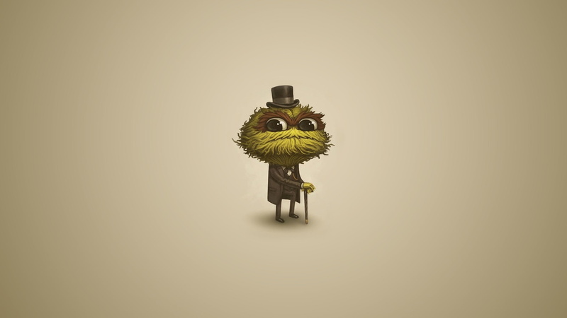 simple background, Oscar The Grouch, artwork, 1080P, Sesame Street, minimalism